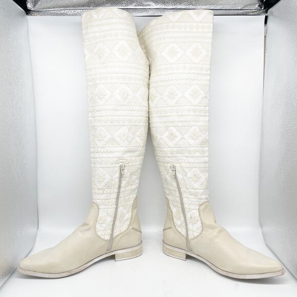 Free People Women's Bren OTK Crochet Western Cowgirl Boots Size US 9.5 EU 39.5 - Picture 7 of 15